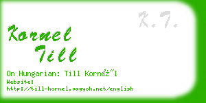 kornel till business card